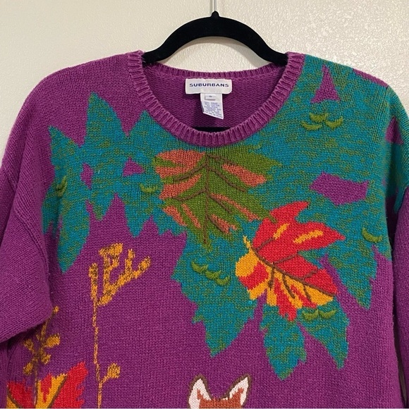 Suburban Vintage Knit Fox Sweater Size Small - Picture 7 of 10